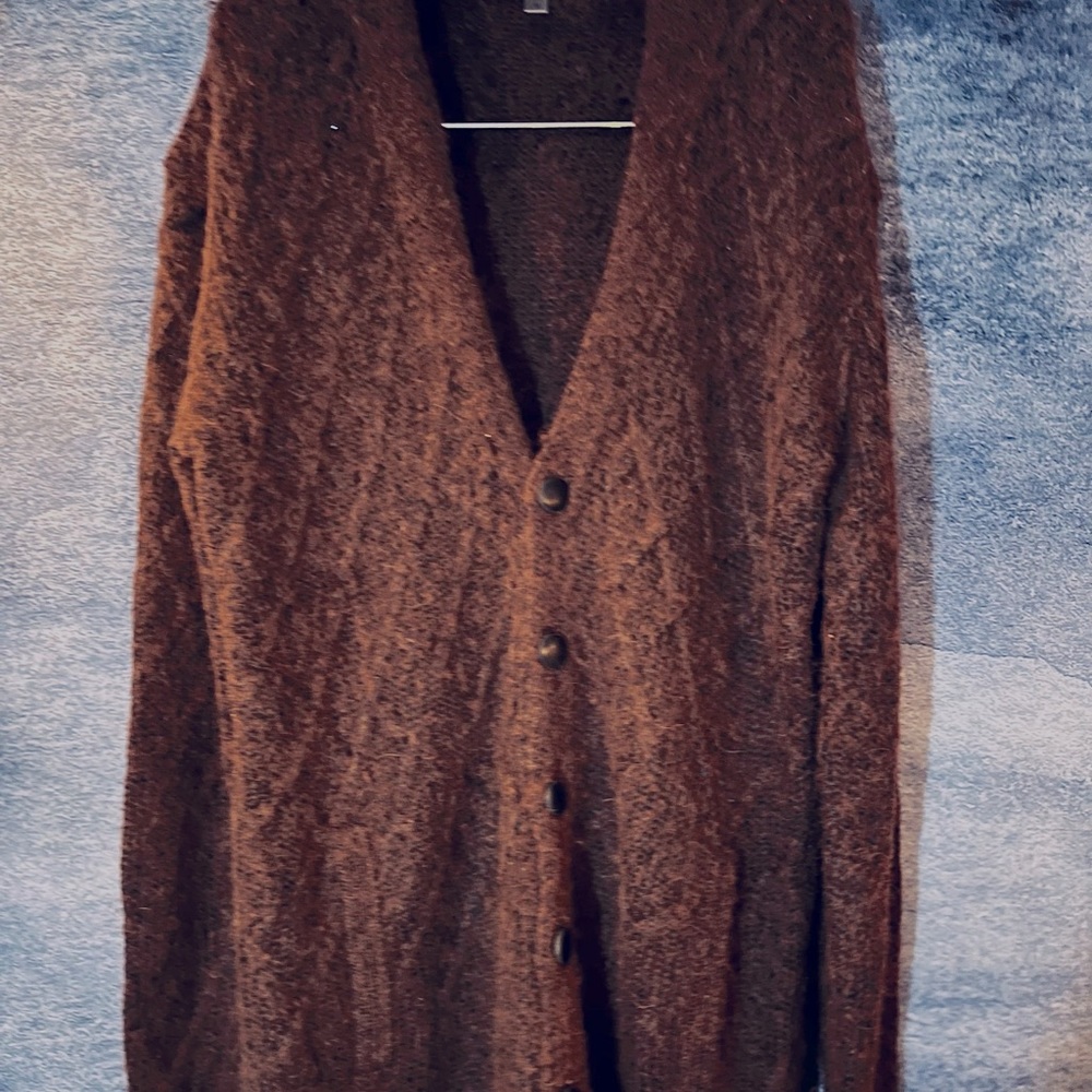 Burgundy John Varvatos Collection Alpaca Knit Sweater Size Medium